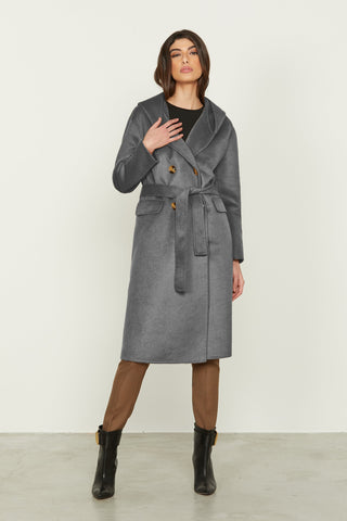 Cappotto CONAN lungo manica lunga doppio petto con tasche più patte più cappuccio sfoderato