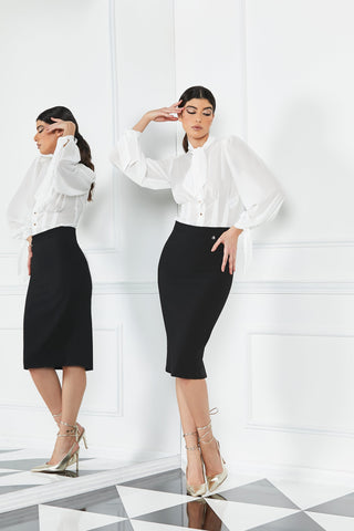 Camicia ISTORE corta manica lunga con fusciacca più bottoncini piramidali