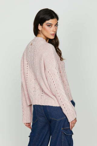 Maglia AMIONE manica lunga over con lavorazione trecce