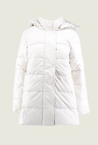 Piumino KUNIKO lungo manica lunga con capp.stacc. Più coulisse più zip più b.snap ecopelle
