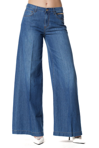Jeans LINDA_21 Vita Media con Catena Logo 5 Ts Wild Fit Denim