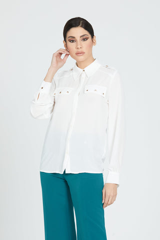 Camicia BALTOR manica lunga con tasca patte più martingala bottoni