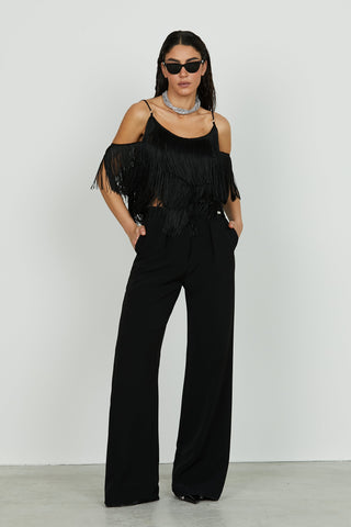 Panta GASHER vita alta con pinces ampio più ts. Filetto retro