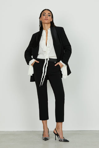 Panta NANTES_B vita alta con ts.capri baschina raso