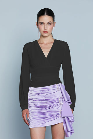 Blusa VELEZ  M/L Sc.V Incrocio più Fusciacca Fiocco