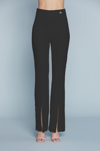 Pantalone PIETRES Vita Alta con Spacchi Dav.Zip Retro