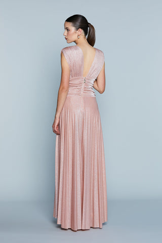 Abito CORALIUM Lungo Doppio Sc.V Spacchi più Arriccio più Collana Lurex