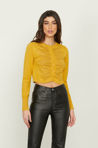 Cardigan EGLE ml/ con arricci più strass