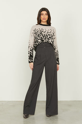 Maglia MONTE manica lunga spalla scesa jacquard maculato