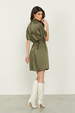 Abito FABIAN_A corto mezza manica con piega più bottone con goccia più colletto fusciacca più cint.