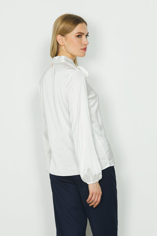 Blusa INGRID manica lunga con arricci più goccia seno più fusciacca