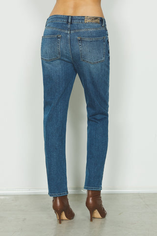 Jeans CINDY_24 vita media 5 ts cigarette fit in blue denim