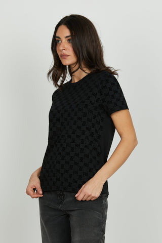 T-shirt FLOKKY mezza manicacon stampa flock logo