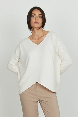 Maglia DAULAGI manica lunga scollo v asimmetrica