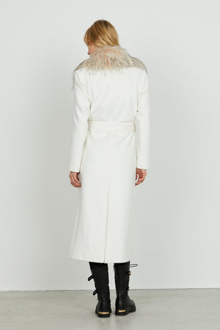 Cappotto ANNAPUR lungo manica lunga con collo eopelliccia stacc. Più cintura più ts più impunture