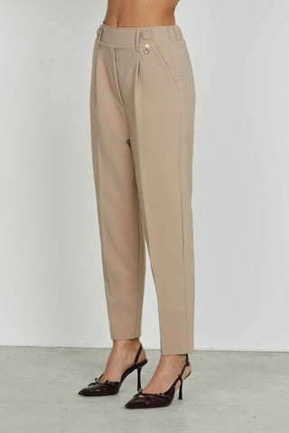 Panta DUXI vita alta con elastico più passanti con ts francesi più pieghe