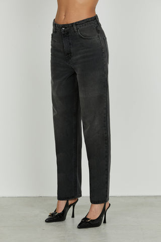 Panta CARLA_31_snz vita media 4 tasche baggy fit denim black