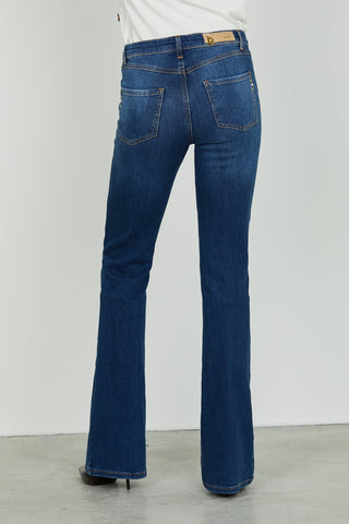 Panta SCHIFFER_28 vita media 5 tasche flaire fit denim blue