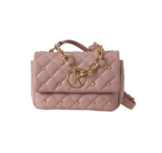 Borsa IQOSA_SMALL con tracolla più manico catena più trapunta più borchie ecopelle