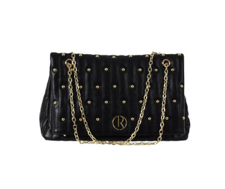 Borsa SEALSI con tracolla catena più impunture più risvolto con logo più borchie ecopel.