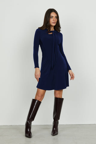 Abito DUOBUS midi manica lunga con pieghe più goccia seno più fusciacca