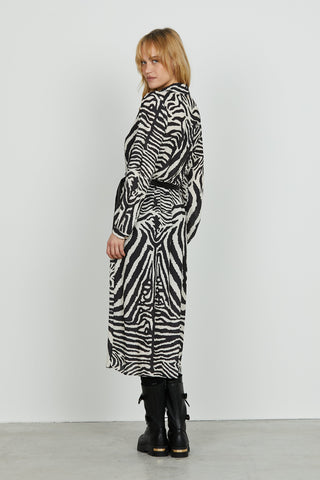 Abito DATUM midi manica lunga sc.incrocio più cintura più gonna portafoglio f.animalier