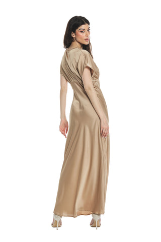 Abito HAVOWEL lungo mezza manica con inserto pizzo più taglio