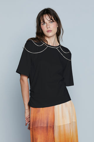 T-Shirt TORRENTE M/M con Applicazione Catene più Arriccio Fianco