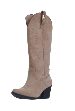 Stivali TEXY_ALTO Camperos con Ricamo A Rilievo Pelle Suede