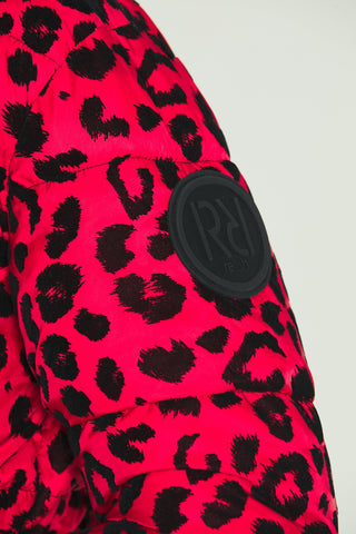 Piumino SHIZU corto manica lunga con zip più b.snap più coulisse fant.maculata più stampa flock