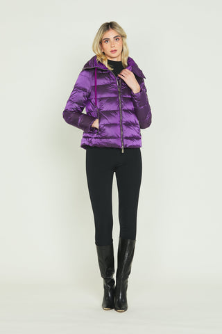 Piumino PROXIMA_CENTAURI in raso manica lunga con cappuccio più coulisse