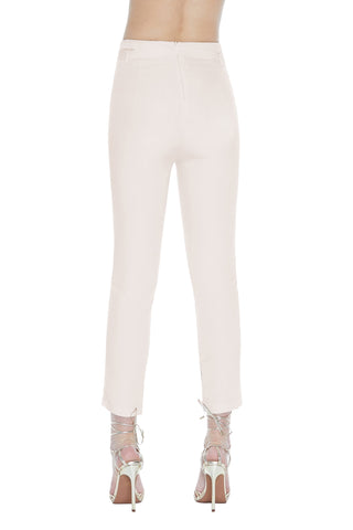Panta ALMACH capri con bande tulle ricamo più cintura fibbia strass