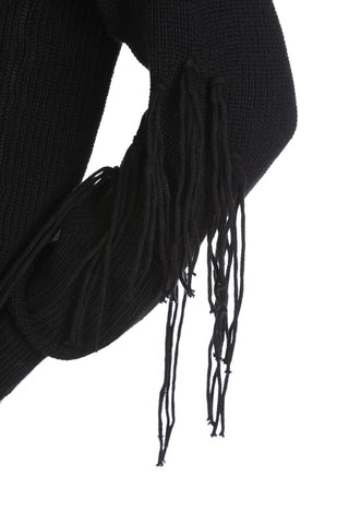 Cardigan POLYN corto manica lunga con frange