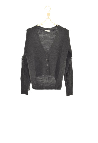 Cardigan POLYN corto manica lunga con frange