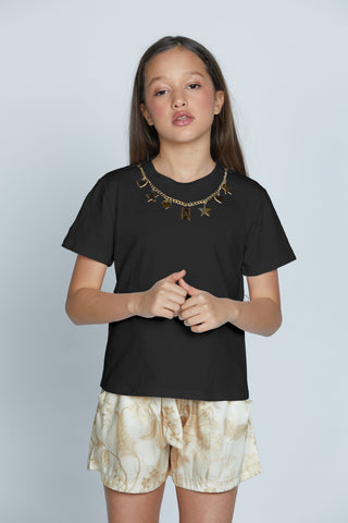 T-shirt MAEKO mezza manica collana pendenti