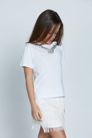 T-shirt MAYO mezza manica applicazione cabochon