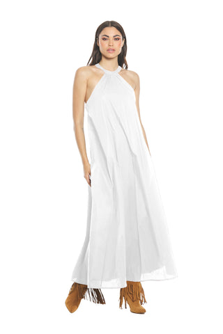 Abito ADARA lungo in cotone scollo americana con apertura schiena più elastico
