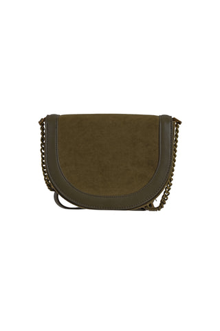 Borsa PINKASA_A con Tracolla Catena più Logo Ecopelle Scamosciata