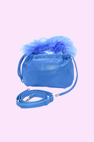 Borsa TULITE tracolla più manico tulle ecopelle