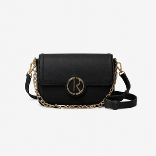 Borsa YUKI in ecopelle con manico catena più tracolla più logo