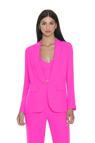 Giacca MINA manica lunga collo sciallato con gancio più patte