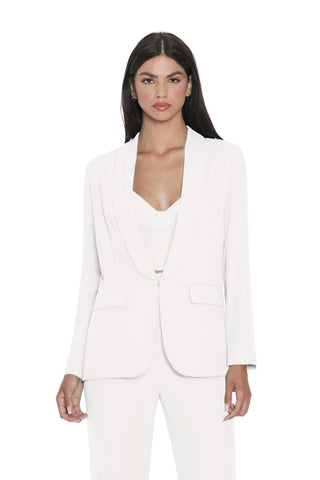 Giacca MINA manica lunga collo sciallato con gancio più patte