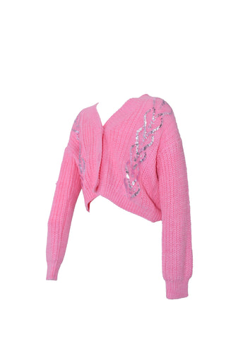 Cardigan SIMONETTA trecce spalmato lurex