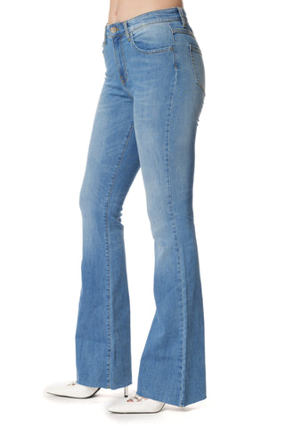 Jeans SCHIFFER_27 Vita Media con F.Do Sfrangiato 5 Ts Flaire Fit Denim