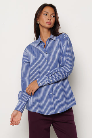 Camicia ASTERIAS_A manica lunga con strass righe