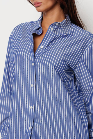 Camicia ASTERIAS_A manica lunga con strass righe