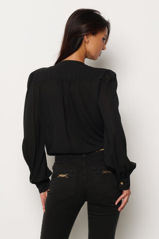 Body BRIDGER manica lunga scollo incrocio con catena foulard