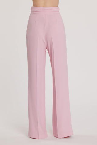 Pantalone MORITA vita alta con pinces più piping largo