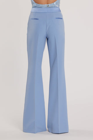 Pantalone BARRINGTON vita alta a zampa con inserti in raso