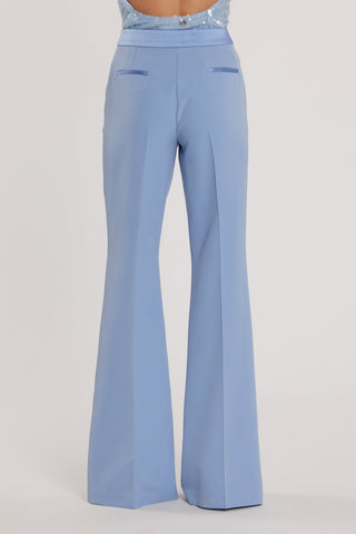 Pantalone BARRINGTON vita alta a zampa con inserti in raso